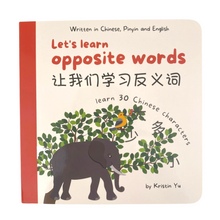 Load image into Gallery viewer, Let&#39;s Learn Opposite Words: A Bilingual Children&#39;s BOARD Book , Introduce 30 Chinese characters.
