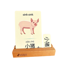 Load image into Gallery viewer, Chinese Flash Cards – 30 Durable, Coated Mandarin Flashcards: Animal, Sound, Pinyin, Montessori Learning Chinese.
